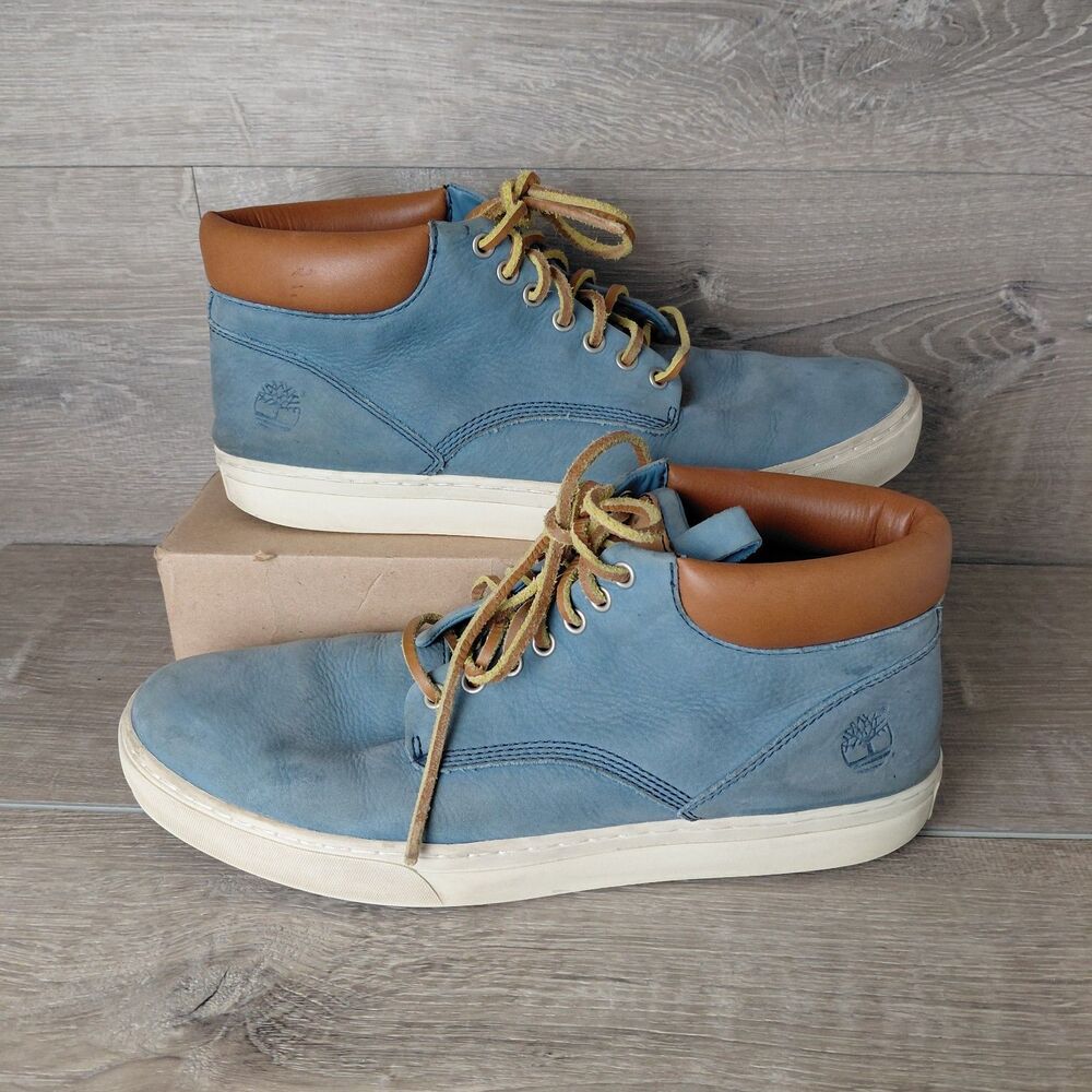 Timberland Adventure Cupsole Chukka Boots Men Size 12 Blue Suede Leather Lace Up